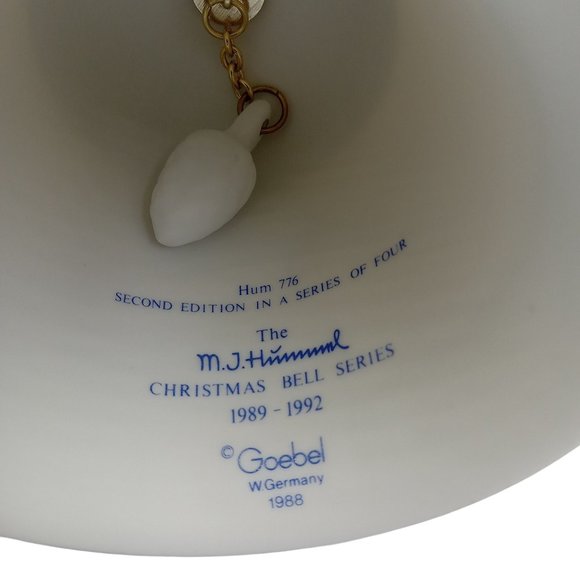 Vintage Goebel Hummel Christmas Bell Ornament 1990 Second In Series of 4 - Picture 7 of 9